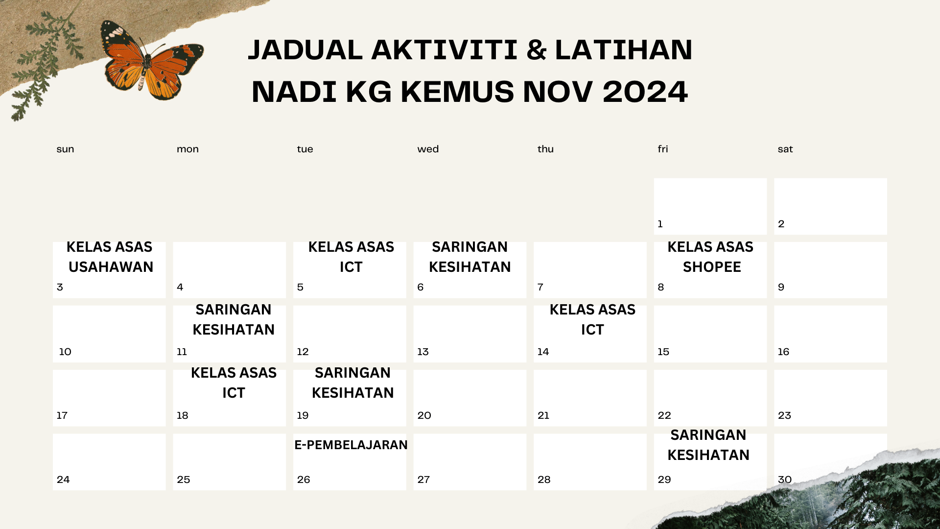 JADUAL AKTIVITI LATIHAN NOV 2024