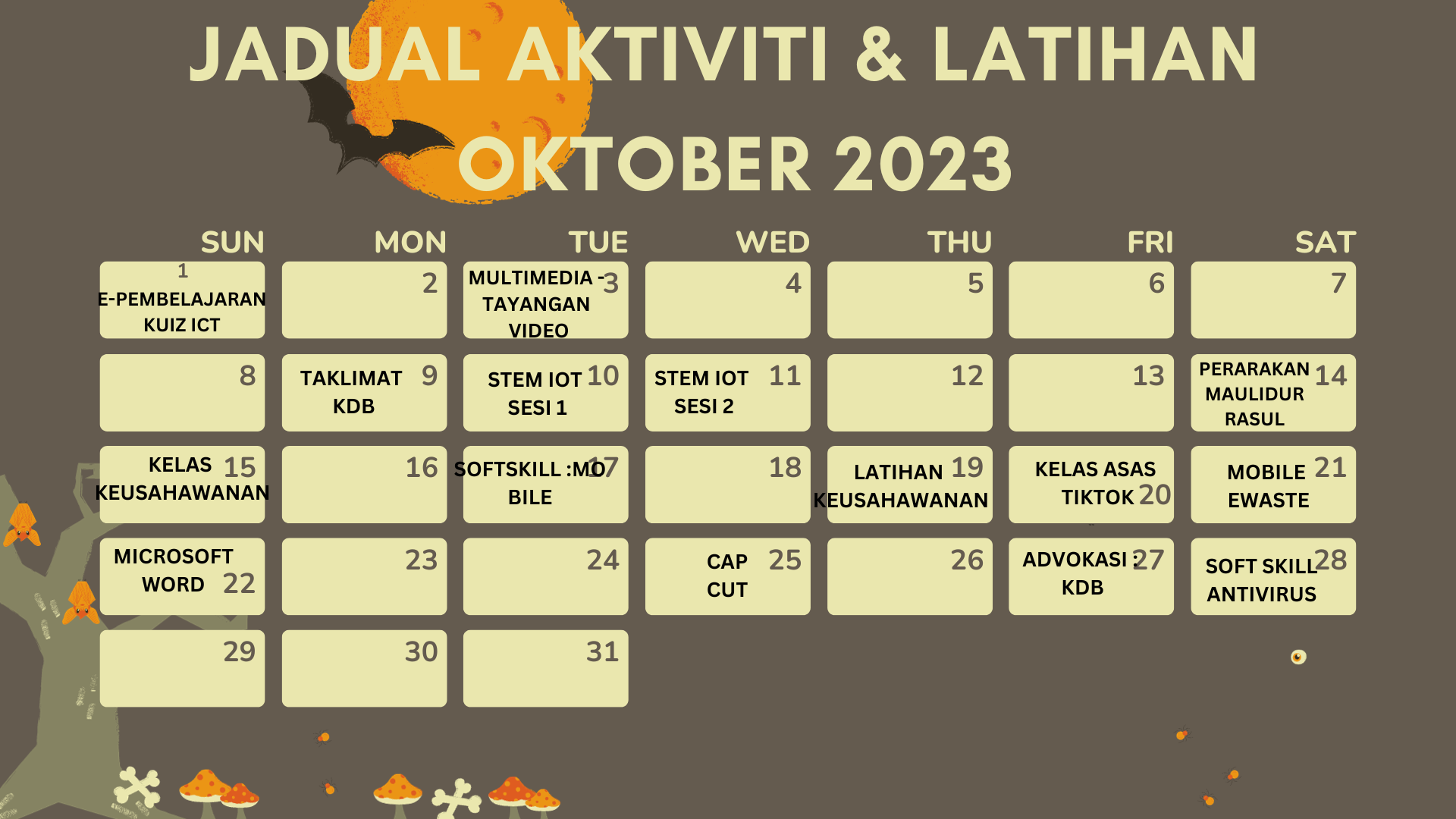 JADUAL AKTIVITI LATIHAN OKTOBER 2023