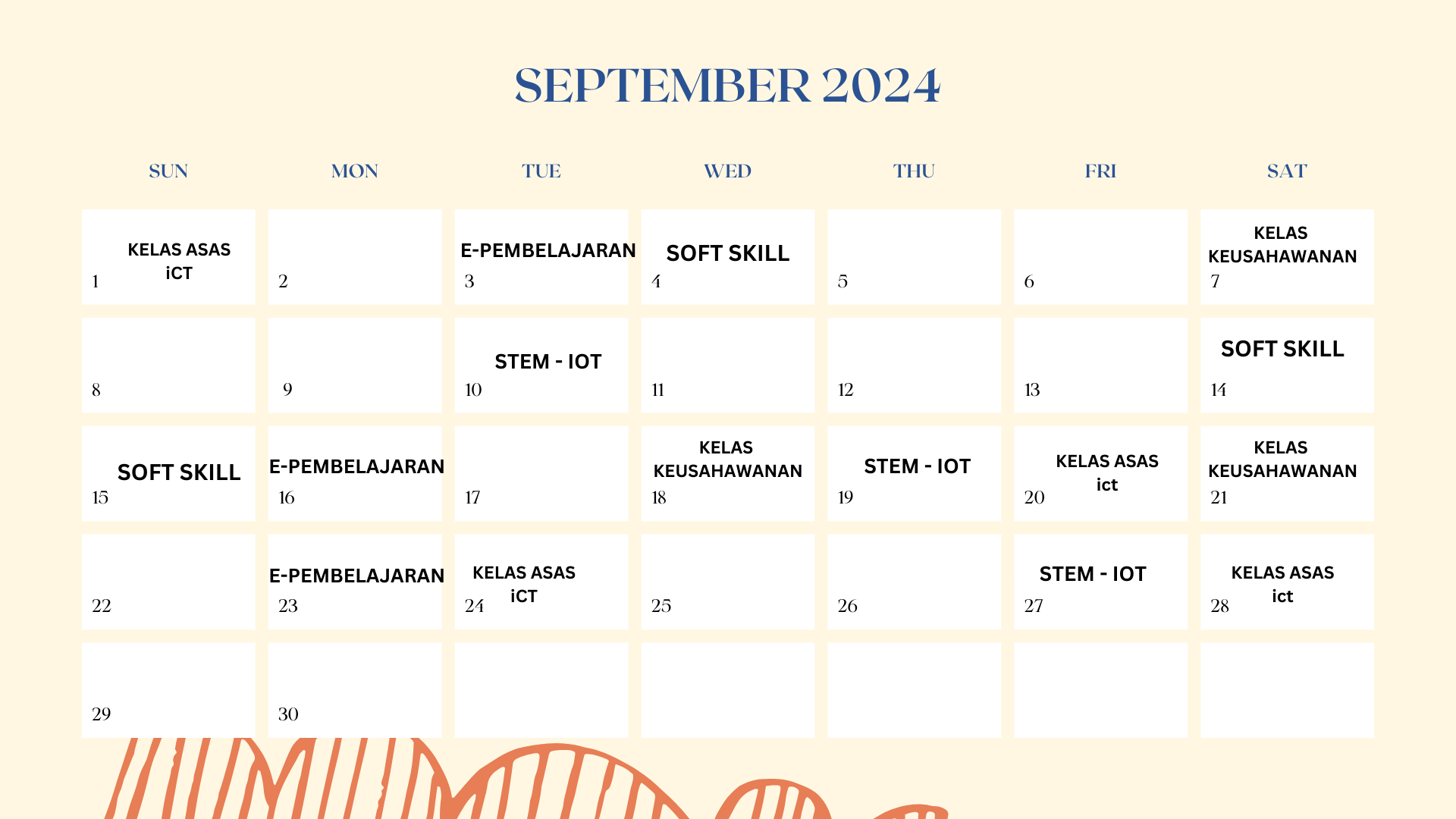 JADUAL AKTIVITI LATIHAN SEPTEMBER 2024