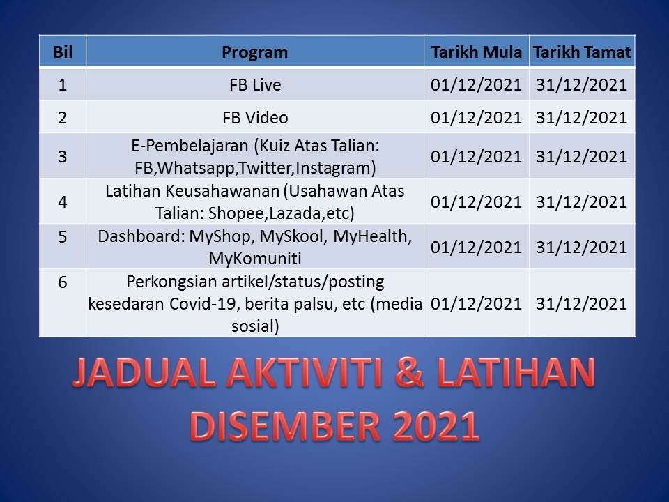 JADUAL AKTIVITI DIS 2021