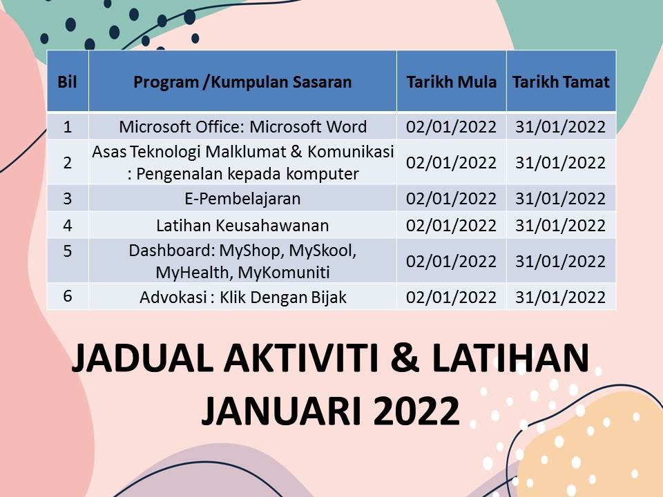 JADUAL AKTIVITI JAN 2022