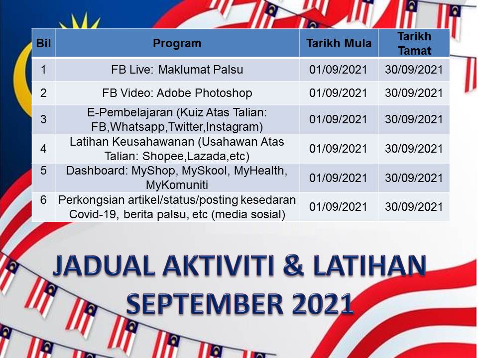 JADUAL AKTIVITI SEPT 2021