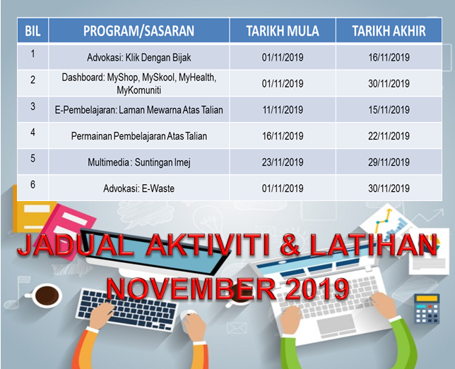 Jadual Aktiviti Nov 2019