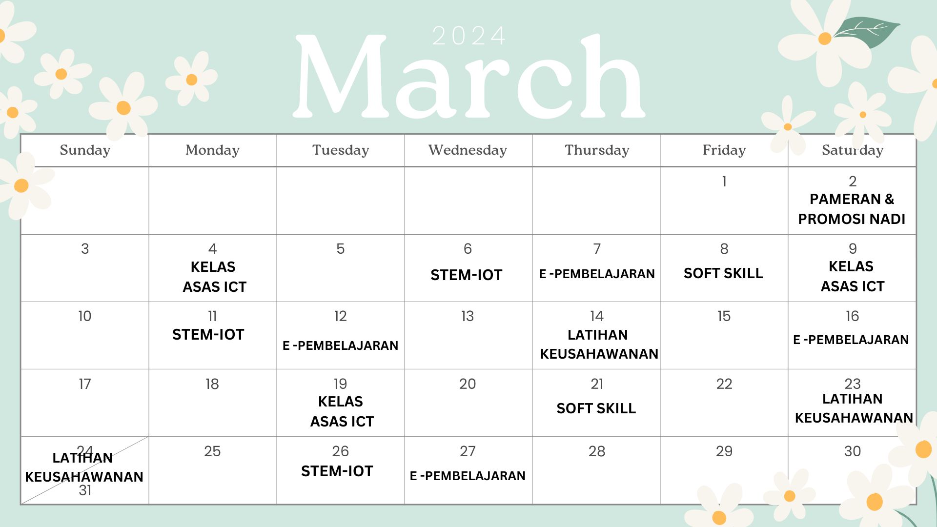 Jadual Aktiviti 2024