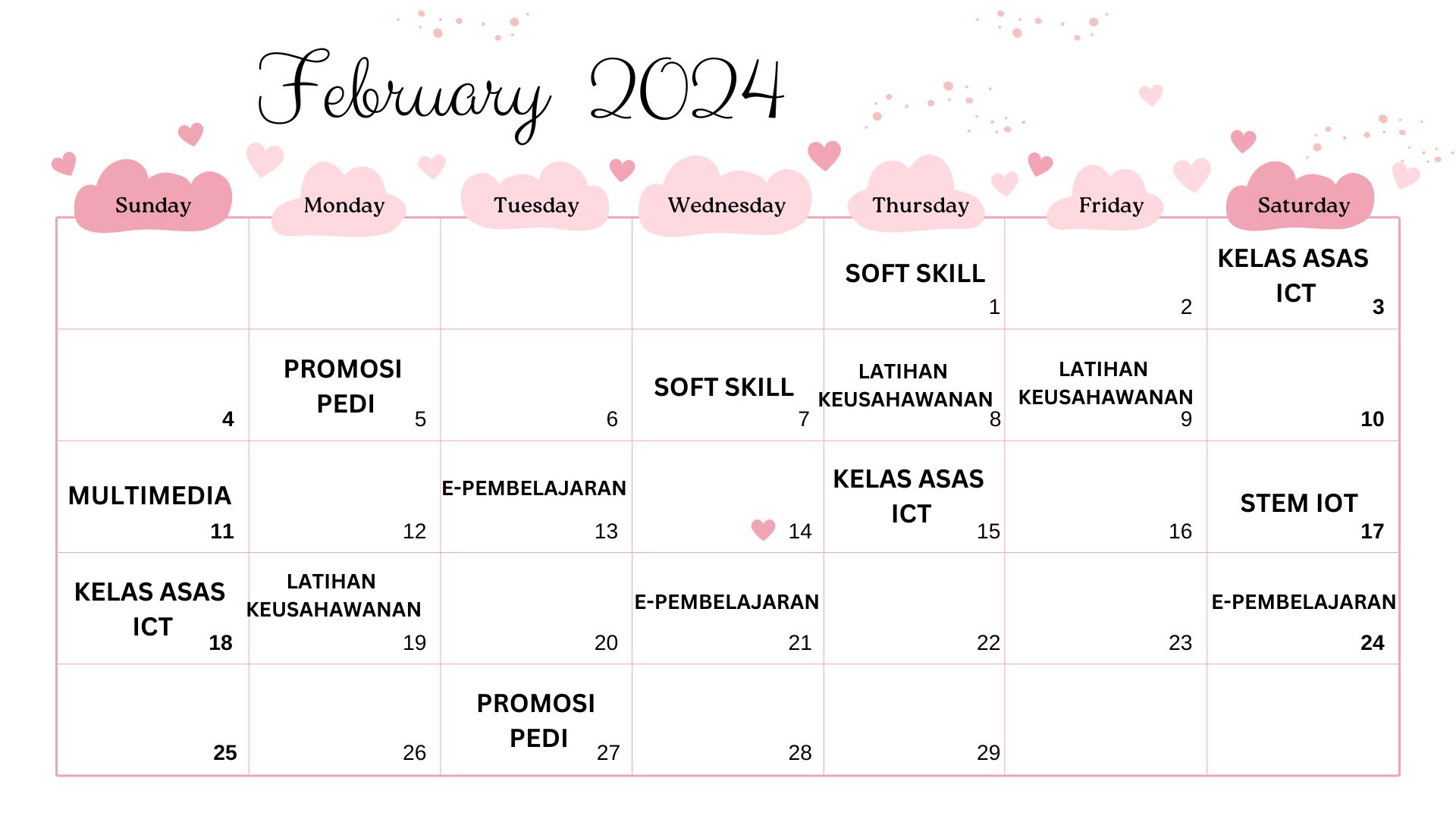 Jadual Aktiviti Feb 2024