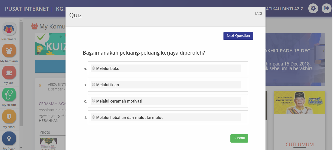 kuiz dashboard