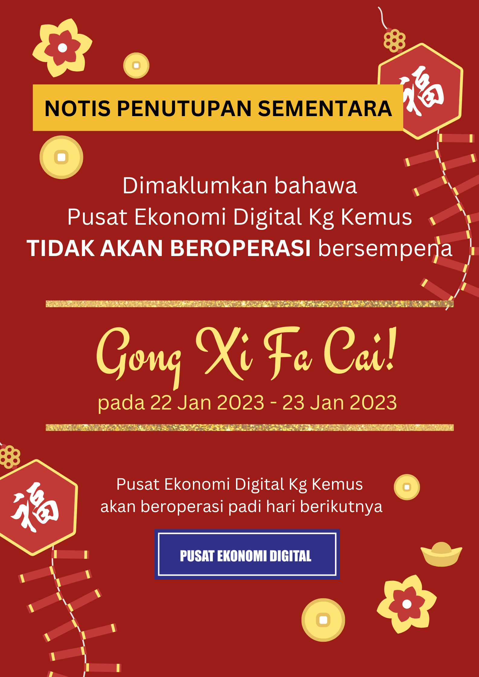 NOTIS PENUTUPAN SEMENTARA 1